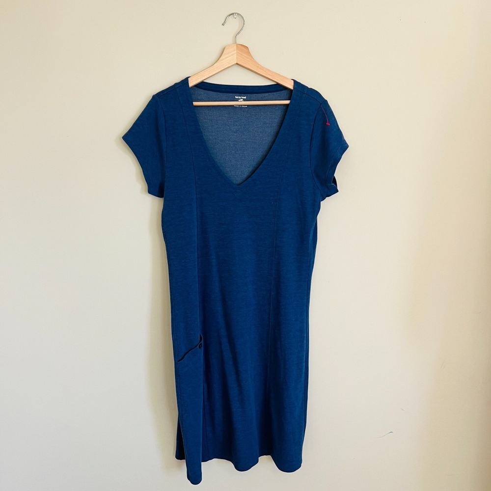 Horny Toad TOAD&CO Dress Women's size XL blue Casual Outdoor Cap Sleeve